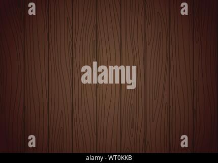 Vector wooden texture. Wenge wood planks dark background Stock Vector