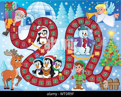 Board game image with Christmas theme 1 Stock Vector