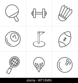 Line Icons Style Sport icons Set, Vector Design Stock Vector