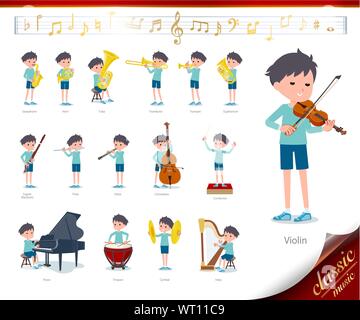 Vector illustration set of string instruments playing by striking the ...