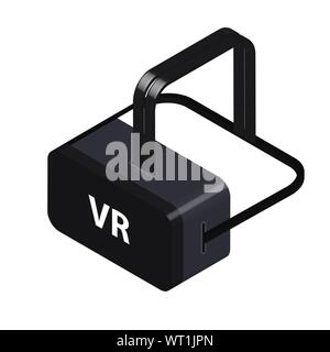 Isometric 3D virtual goggles. Virtual Reality Concept isolated on white background for banner and website. Modern flat design. Stock Vector