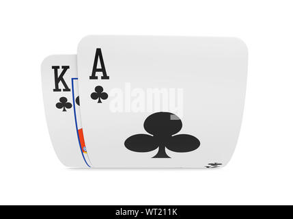 Pair of Ace and King Playing Cards Isolated Stock Photo