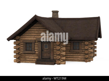 Wooden Log Cabin House Isolated Stock Photo - Alamy