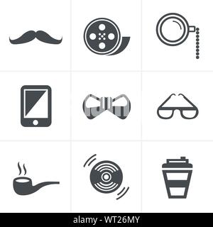 Hipster retro vintage elements modern icon set. Vector file in l Stock Vector