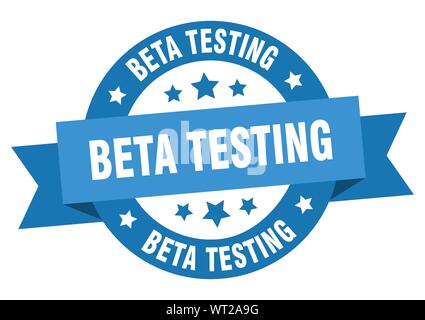 beta testing ribbon. beta testing round blue sign. beta testing Stock Vector