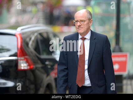 Nick Gibb MP (Con: Bognor Regis and Littlehampton)  arrives in Downing Street for a gathering at Number 10, 2nd September 2019. Stock Photo