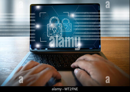 CYBER SECURITY Business technology secure Firewall Antivirus Alert Protection Security and Cyber Security Firewall Stock Photo