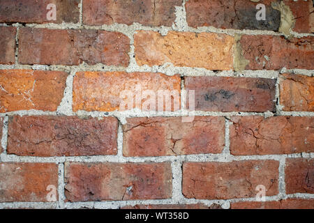 Real red brick wall background Stock Photo