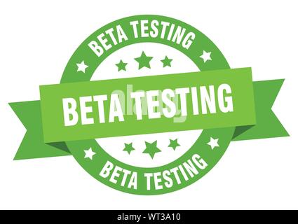 beta testing ribbon. beta testing round green sign. beta testing Stock Vector
