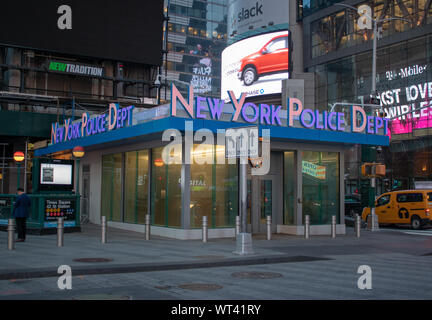 New York USA, 8th April 2019: New York City NYPD Police station in Time Square New York City. Stock Photo