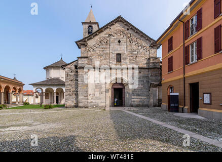 The beautiful monumental complex of the Santissimi Gervaso and Protaso in the historic center of Baveno, Lake Maggiore, Italy Stock Photo