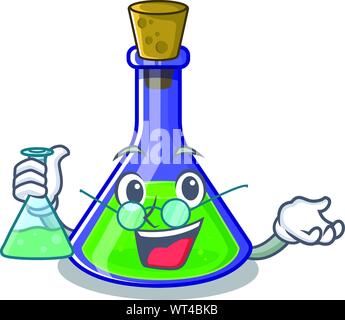 Professor magic potion isolated in the cartoon vector illustration Stock Vector