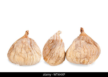 Three  dried figs isolated on white background Stock Photo