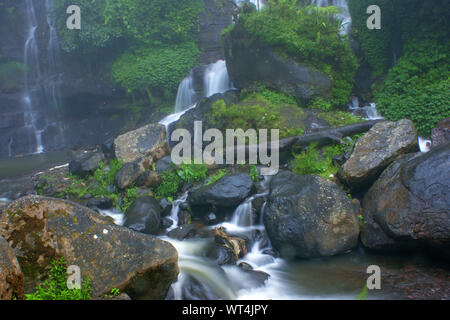 Curug Orok Waterfall, Garut, West Java, Indonesia Stock Photo