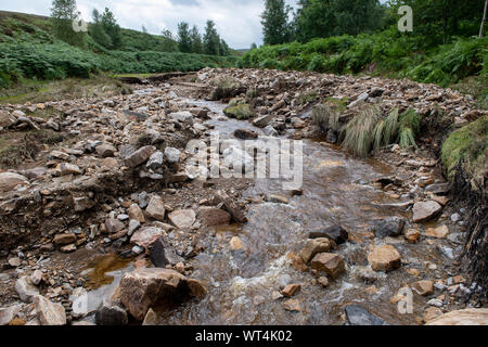 Grinton Bridge. The bridge was destroyed by the flash flooding in August 2019. North Yorkshire, UK. Stock Photo