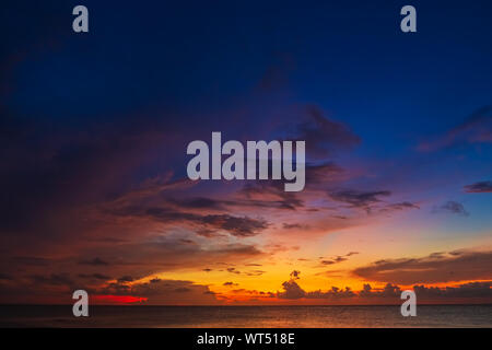 Sky background on sunset, abstract blurred background. Stock Photo
