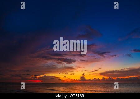 Sky background on sunset, abstract blurred background. Stock Photo