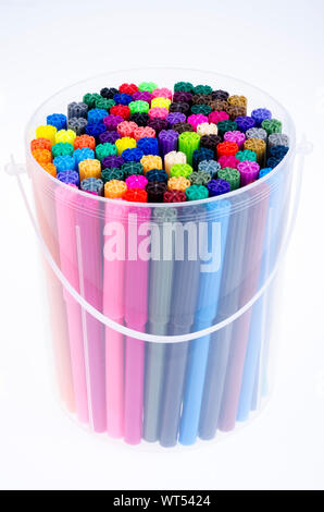 Many colored markers in package. Studio Photo Stock Photo