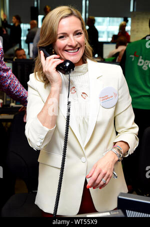 Gabby Logan during the BGC annual charity day at Canary Wharf in