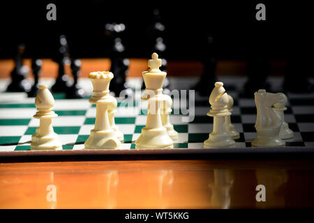 Chess Pieces on Chessboard Stock Photo