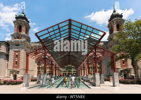 Ellis Island New York, view of the entrance to the Ellis Island National Museum Of Immigration, New York, USA Stock Photo