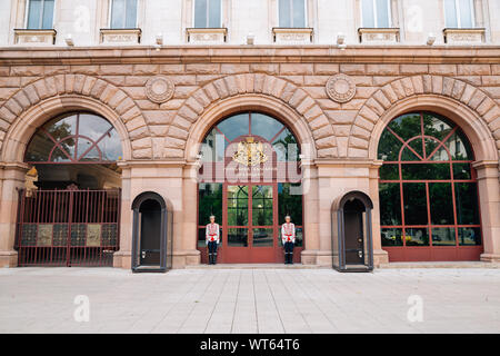 Sofia, Bulgaria - August 4, 2019 : Presidential palace and guards Stock Photo