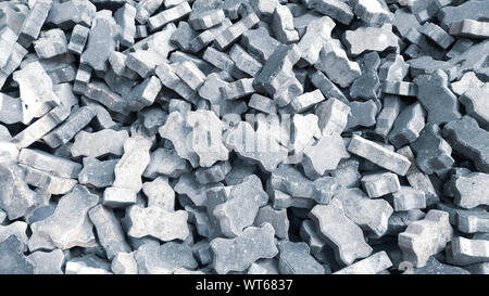 Group of gray bricks square in the construction site. Stock Photo