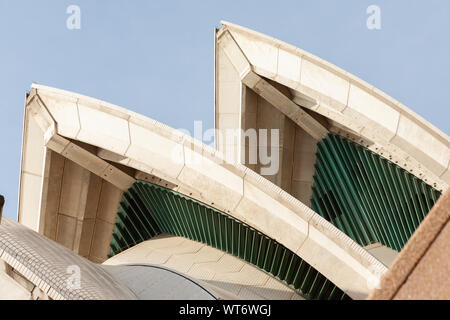 Sydney Opera House Roof Sails Close Up Detail Abstract. Blue Sky. Daytime. Stock Photo