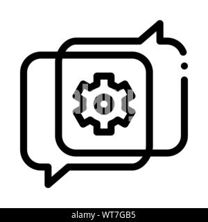 Gear In Quotation Frame Agile Element Vector Icon Stock Vector