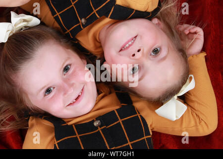 sisters, loving family life Stock Photo