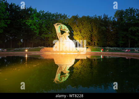 Fryderyk Chopin statue in Royal Baths park, Warsaw, Poland. Stock Photo