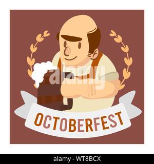 octoberfest celebration character holding a beer Stock Vector