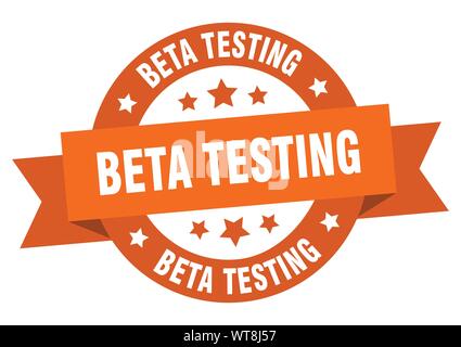 beta testing ribbon. beta testing round orange sign. beta testing Stock Vector