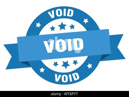 void ribbon. void round blue sign. void Stock Vector