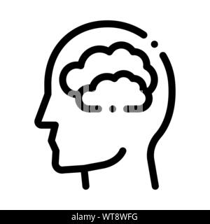 Mainly Cloudy Clouds In Man Silhouette Mind Vector Stock Vector