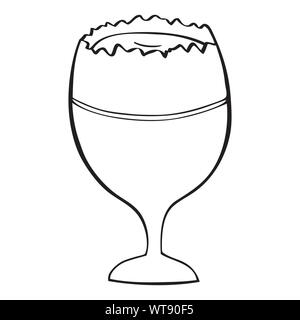 Black and white cracked egg shell in holder Stock Vector