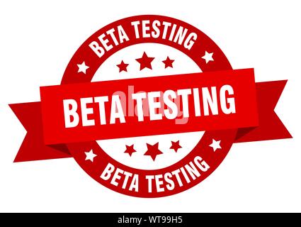 beta testing ribbon. beta testing round red sign. beta testing Stock Vector