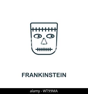 Frankinstein outline icon. Thin line style from halloween icons collection. Pixel perfect simple element frankinstein icon for web design, apps Stock Vector