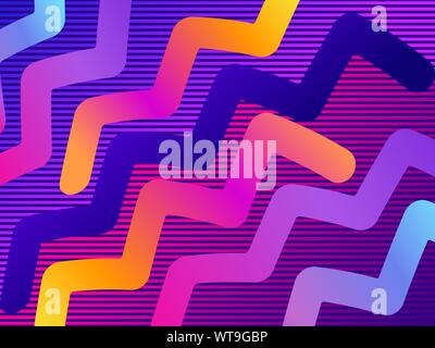 Liquid wave, violet gradient. Modern trend background. Synthwave, futurism background. Retrowave. Vector illustration Stock Vector