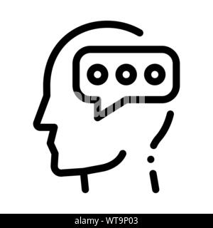 Typing Message And Man Silhouette Mind Vector Icon Stock Vector