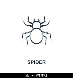 Spider outline icon. Thin line style from halloween icons collection. Pixel perfect simple element spider icon for web design, apps, software, print Stock Vector