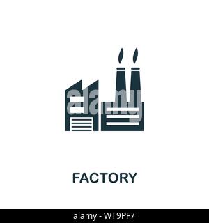 Factory vector icon symbol. Creative sign from buildings icons collection. Filled flat Factory icon for computer and mobile Stock Vector