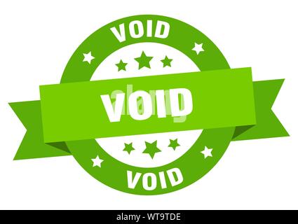void ribbon. void round green sign. void Stock Vector