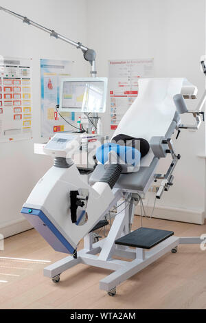 Cycle ergometer used for stress test and aerobic fitness in private cardiology medical practice,Berlin,Germany Stock Photo