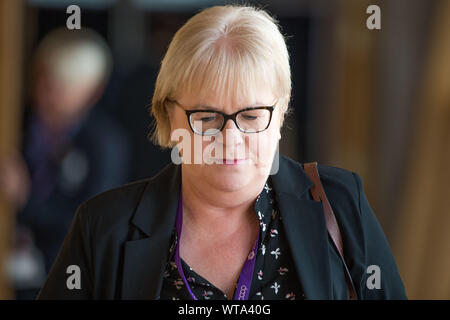 Edinburgh, UK. 5 September 2019. Pictured: Johann Lamont MSP - Glasgow Scenes from Holyrood before First Ministers Questions returns to the chamber after the summer recess.  Credit: Colin Fisher/Alamy Live News Stock Photo