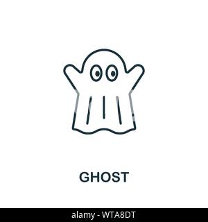 Ghost outline icon. Thin line style from halloween icons collection. Pixel perfect simple element ghost icon for web design, apps, software, print Stock Vector