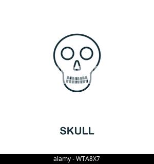 Skull outline icon. Thin line style from halloween icons collection. Pixel perfect simple element skull icon for web design, apps, software, print Stock Vector