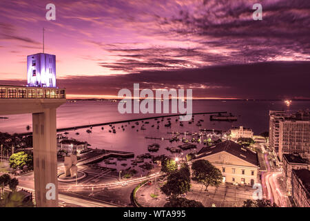 The Lacerda Elevator, landmark of Salvador da Bahia Stock Photo