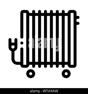 Portable Oil Radiator Heating System Vector Icon Stock Vector
