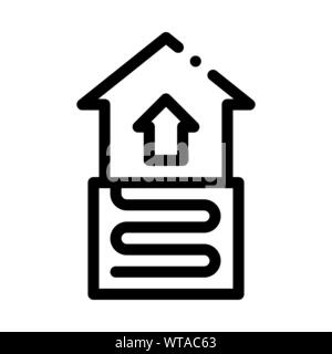 House Room Floor Heating Equipment Vector Icon Stock Vector